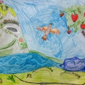 PARODA: Knygos „Kalnas, upelis ir slėnis” iliustracija